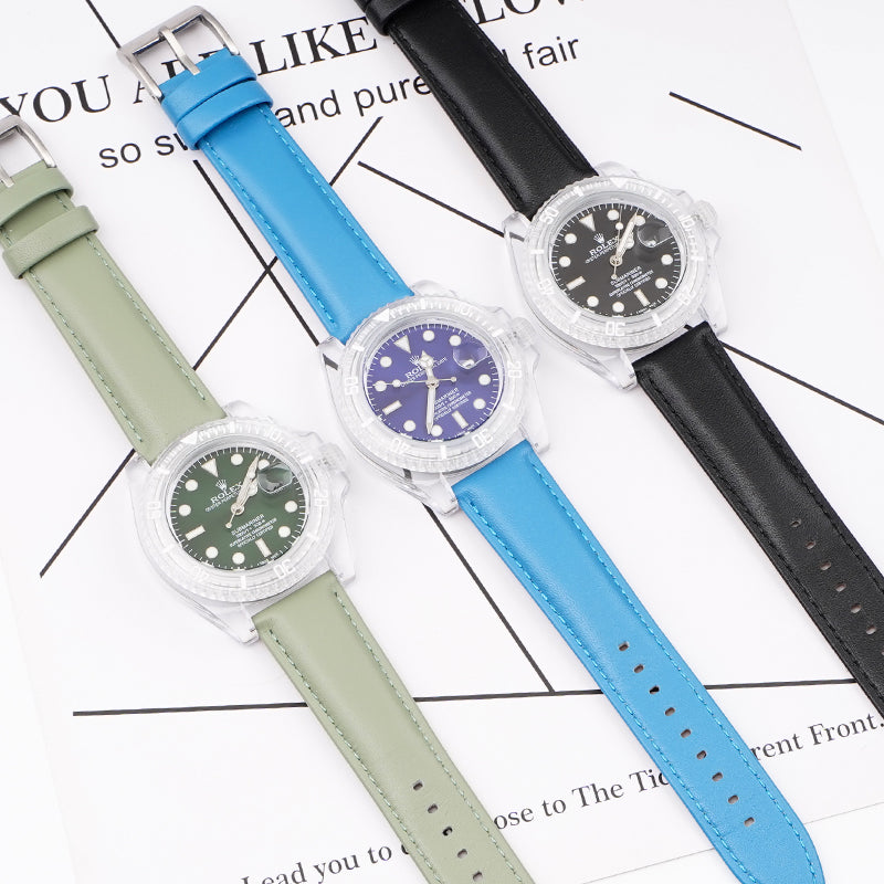 Cinturini PELLE IMBOTTITA di qualità per Omega x Swatch