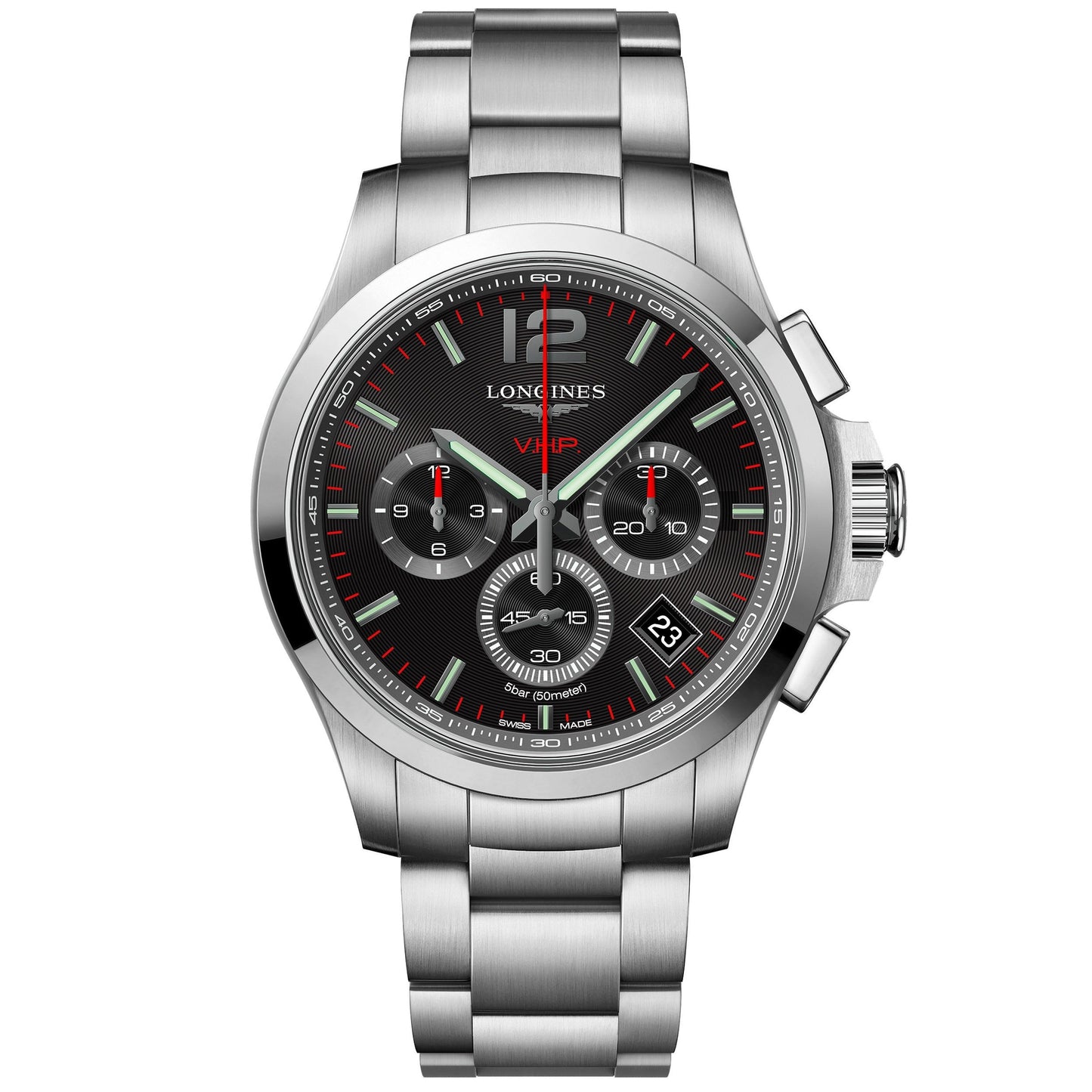 Longines orologio Conquest VHP cronografo 42mm nero acciaio quarzo L3.717.4.56.6