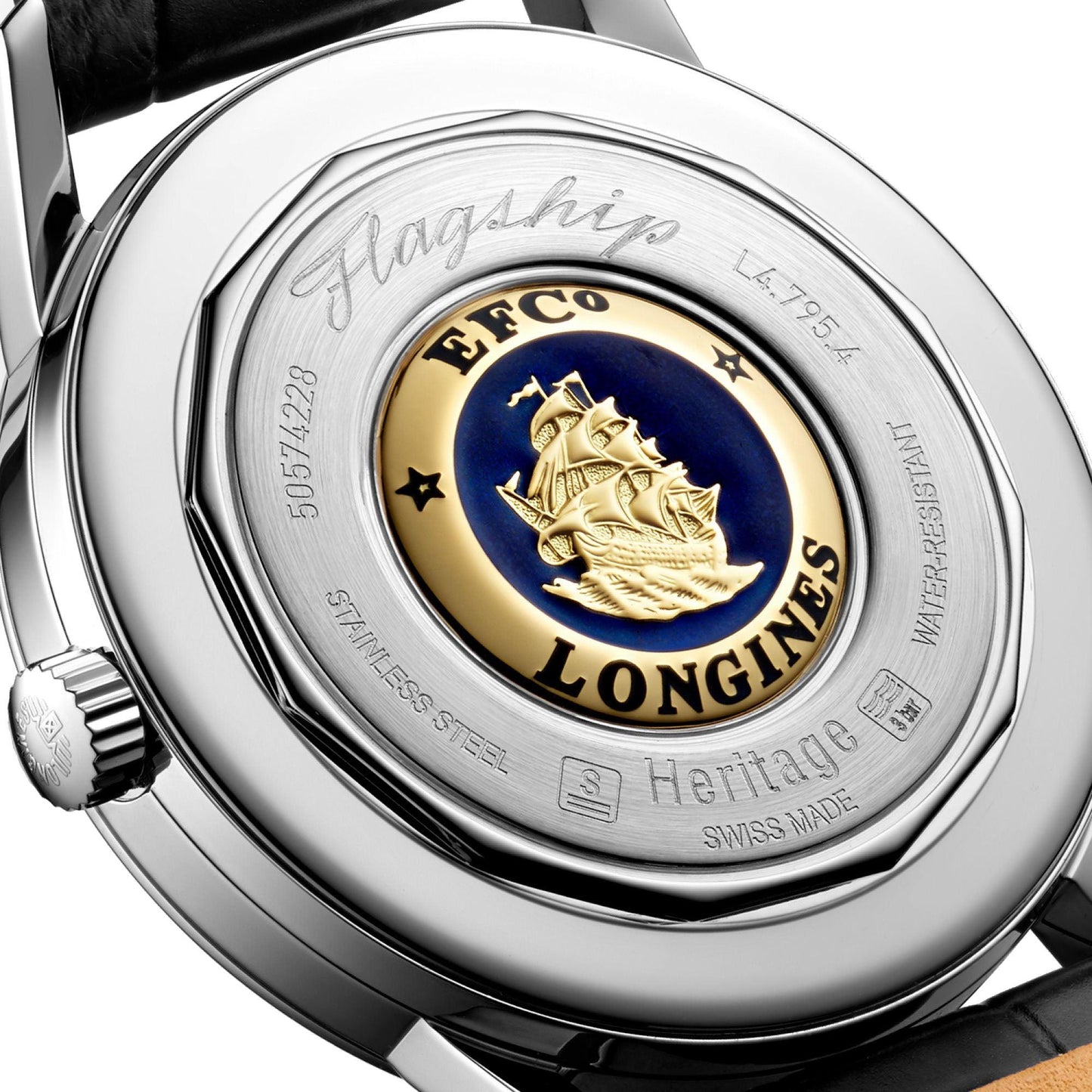 Longines orologio uomo Flaghsip Heritage 38,5mm automatico acciaio L4.795.4.78.2