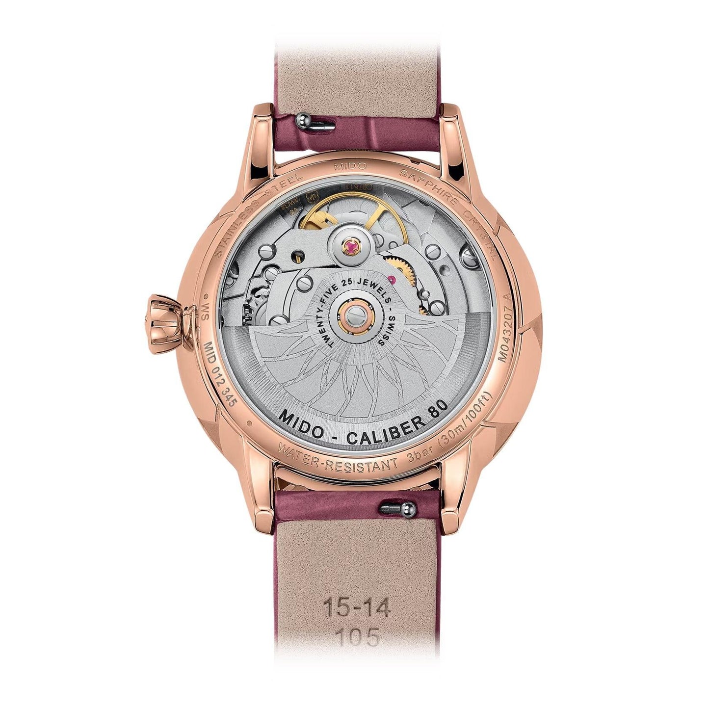 Mido orologio Rainflower Night 34mm madreperla diamanti automatico acciaio finitura PVD oro rosa M043.207.36.106.00