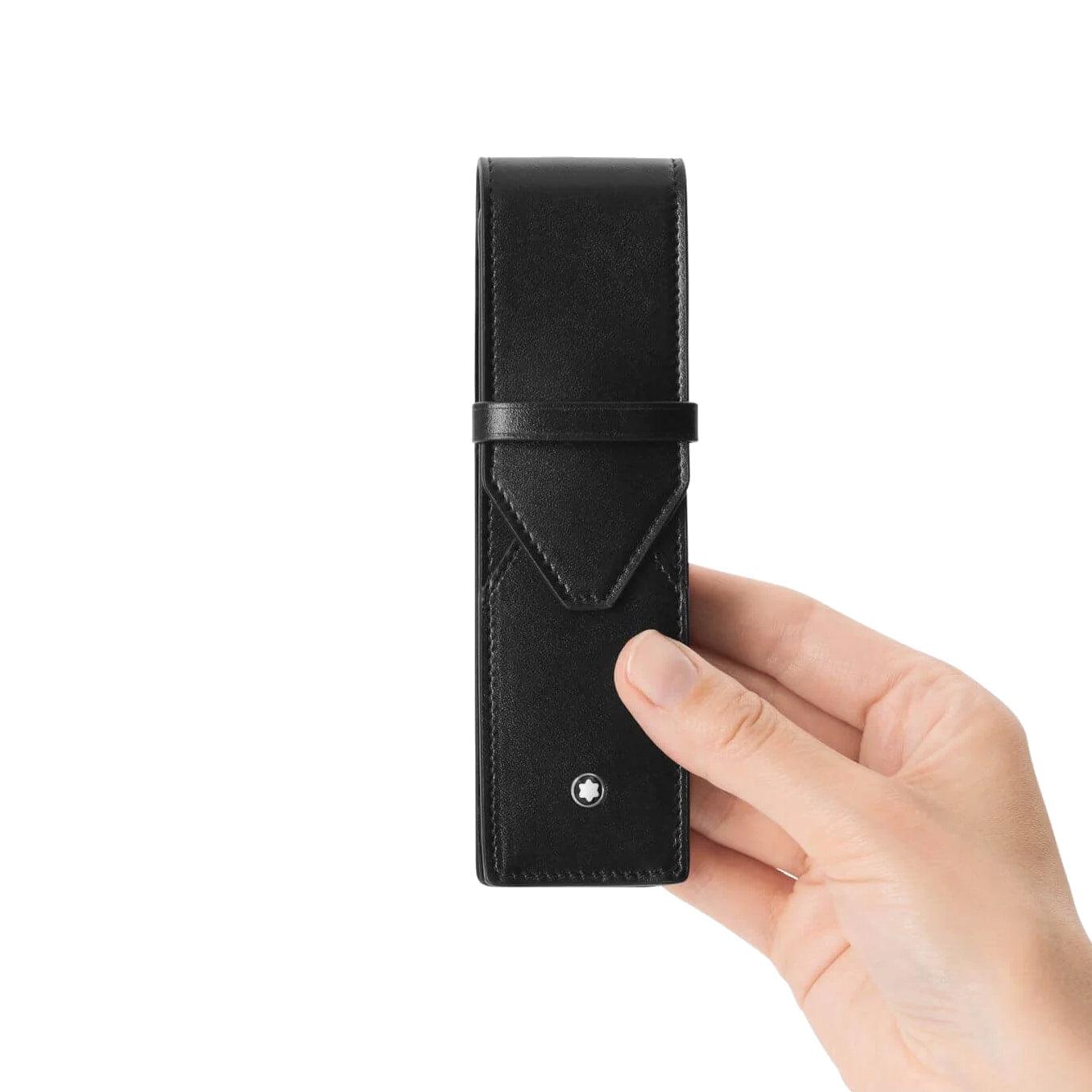 Montblanc astuccio per 2 strumenti da scrittura Meisterstück nero 198354