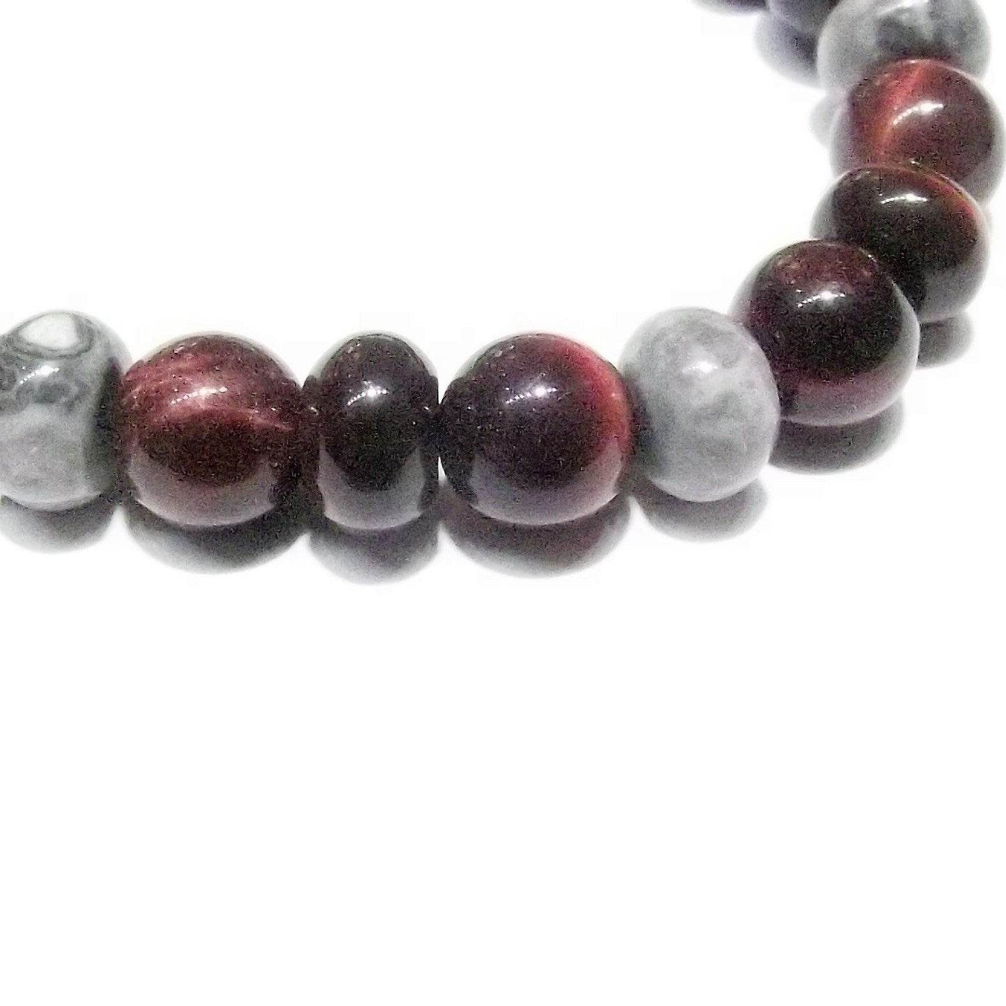 Montblanc bracciale Wrap Me con sfere in occhio di tigre argento 925 misura L 12616368