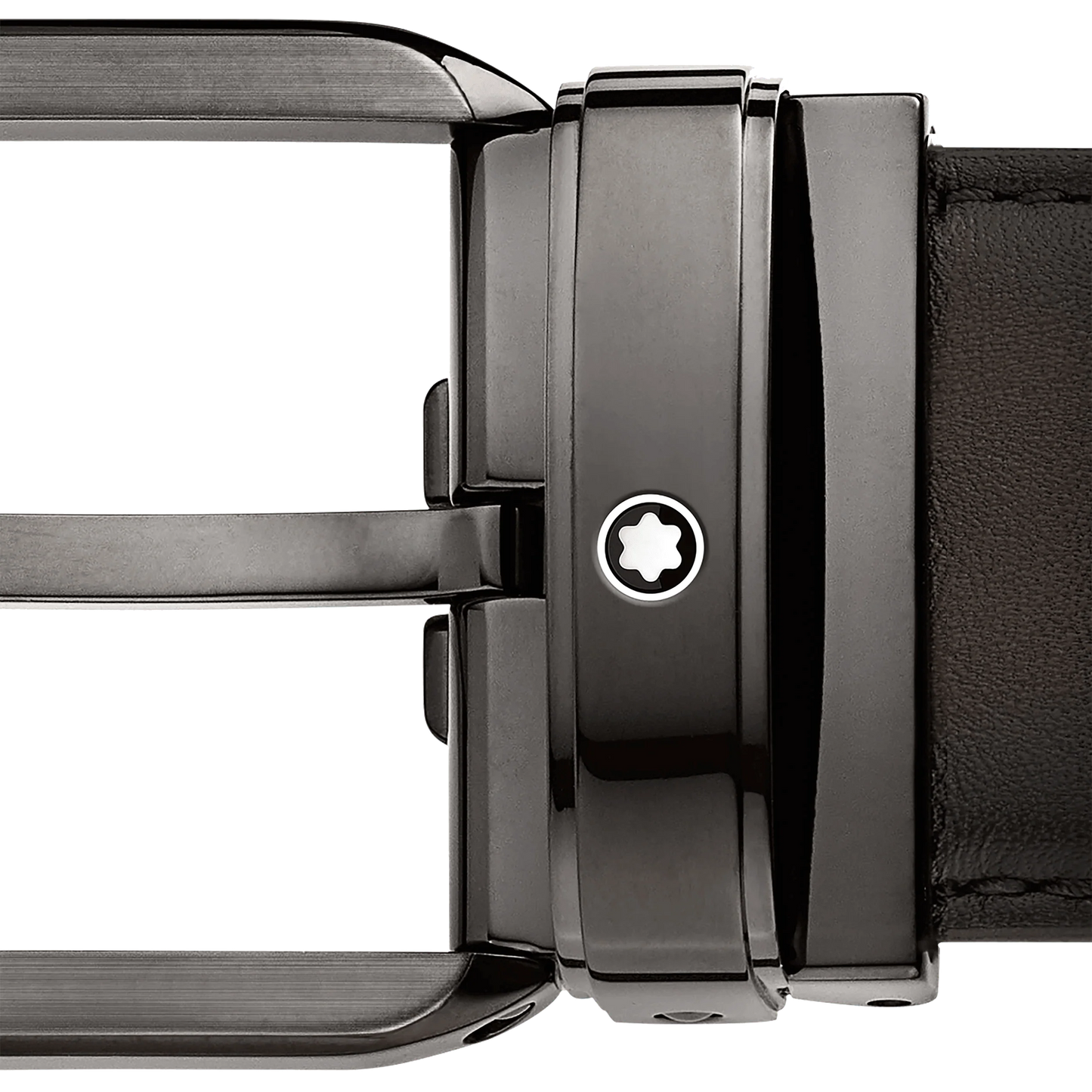 Montblanc cintura 35mm fibbia rettangolare pelle marrone sfumata 129456