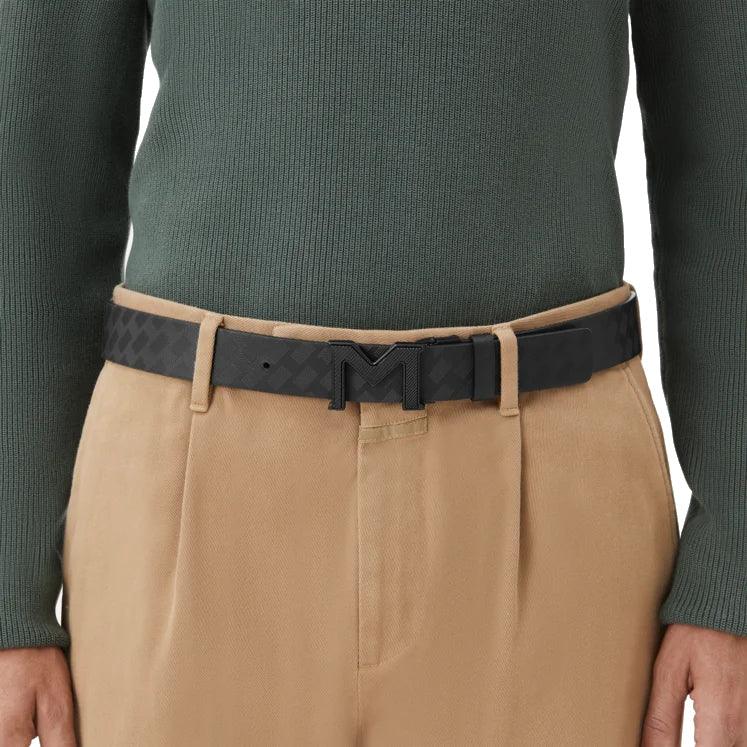 Montblanc cintura reversibile con fibbia M Extrem 3.0 nera/nera liscia 198646