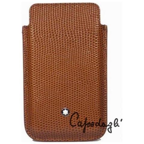 Montblanc custodia cover smartphone pelle lucertola marrone 109192