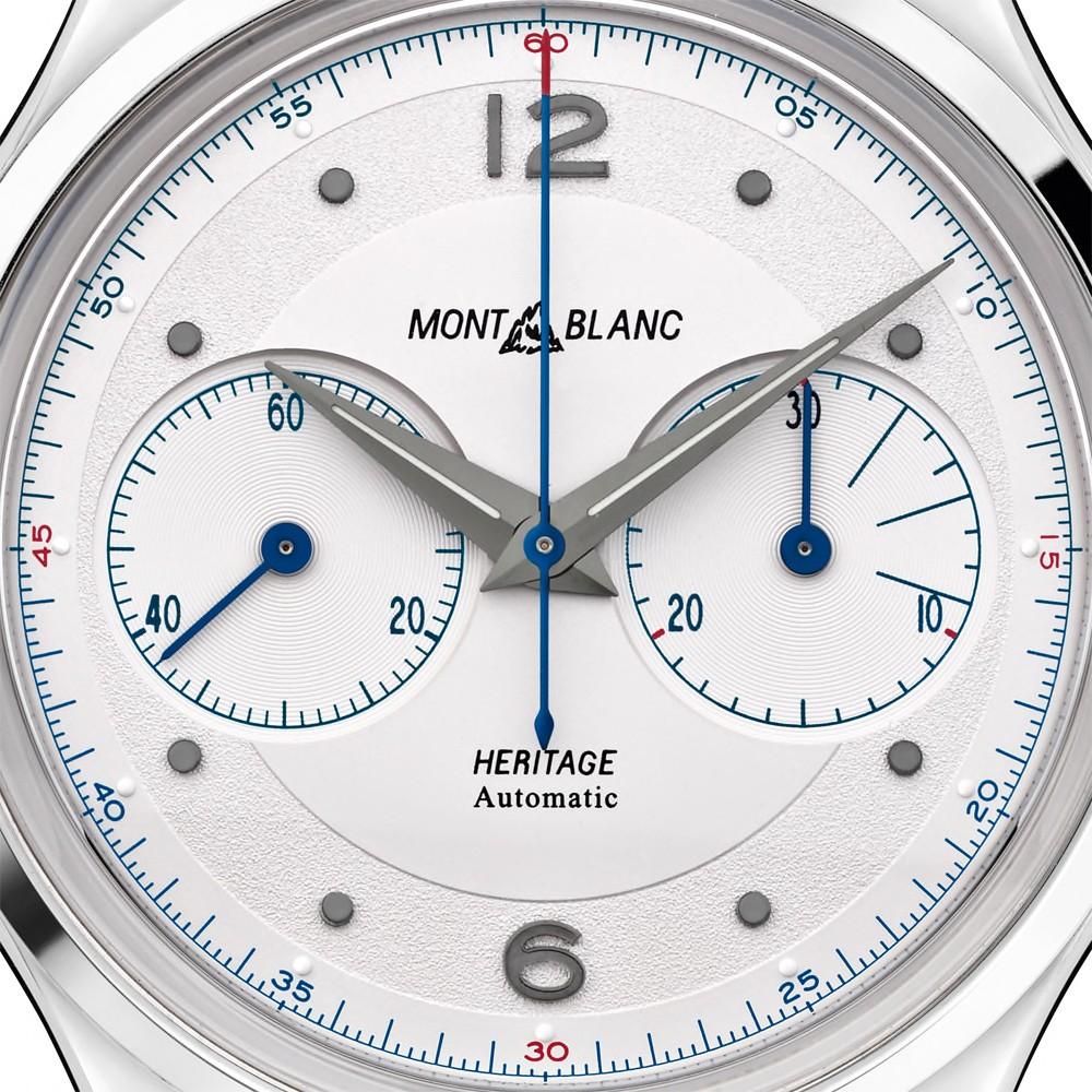 Montblanc orologio uomo Heritage Monopusher Chronograph 42mm automatico alligatore grigio 119951