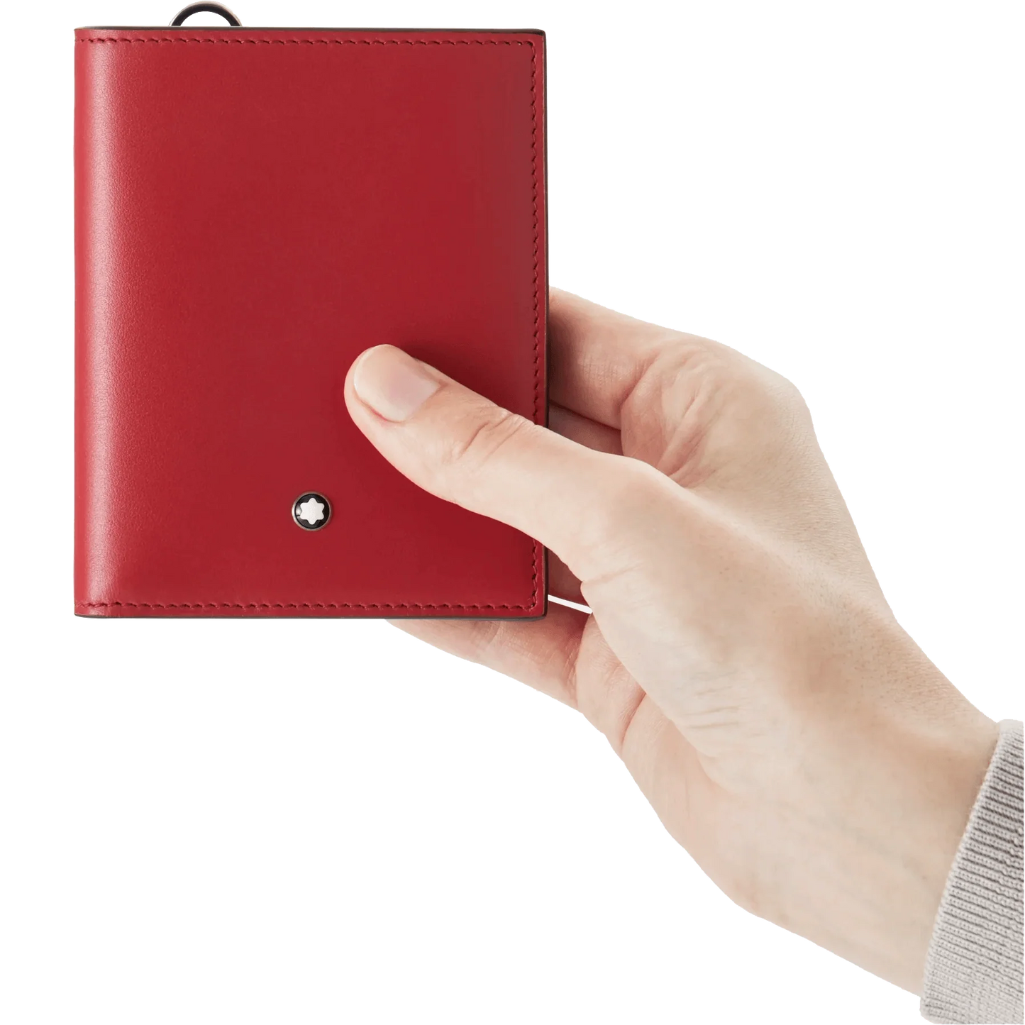 Montblanc portafoglio compatto Meisterstück 6 scomparti nero/rosso 129679