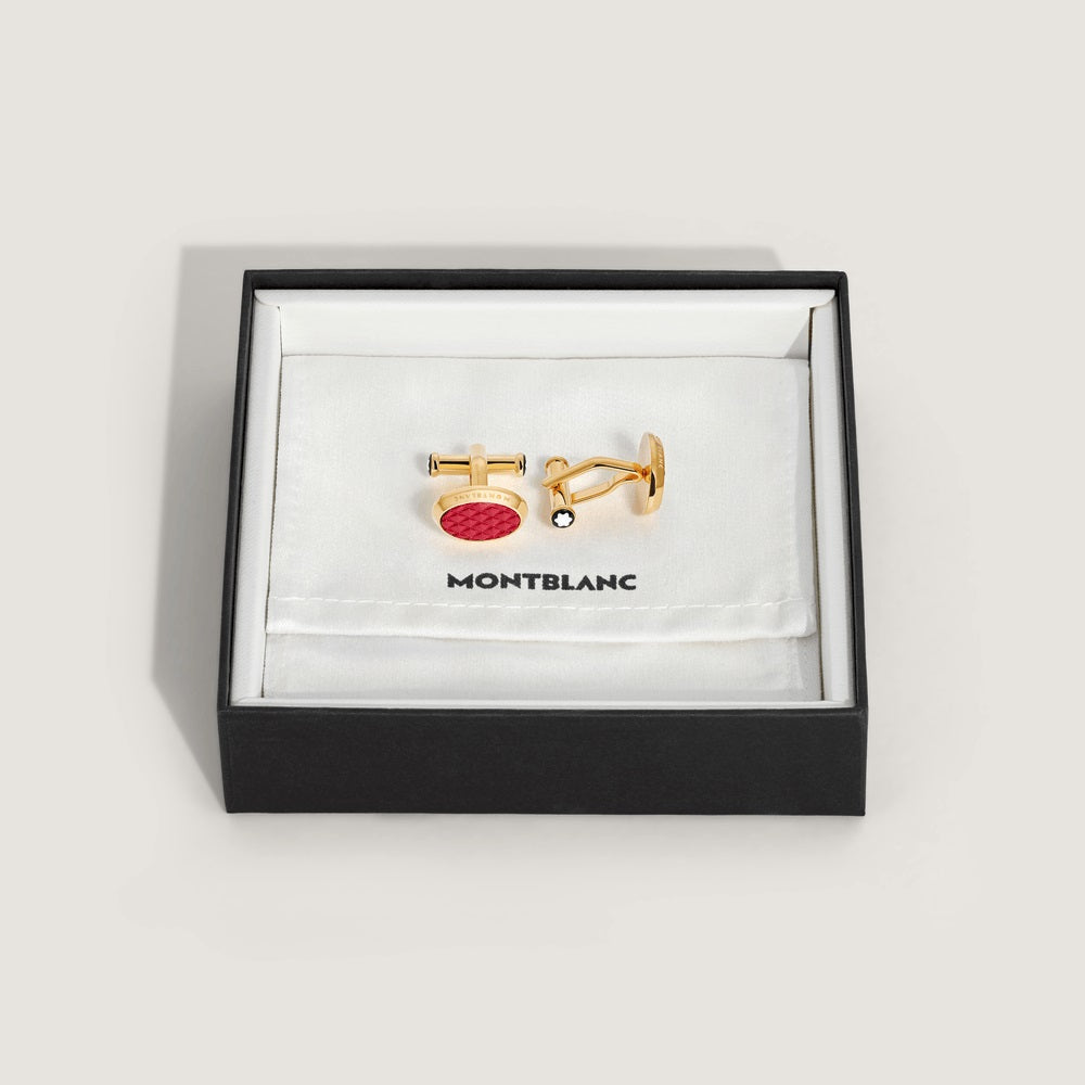 Montblanc gemelli ovali Meisterstück acciaio finitura PVD oro giallo 134469