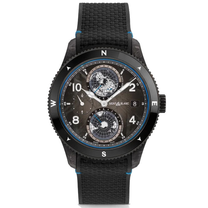 Montblanc orologio 1858 Geosphere Carbo₂ 0 Oxygen edizione limitata 1969 pezzi 43mm nero automatico 132300