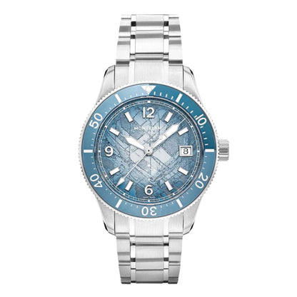 Montblanc orologio Iced Sea Automatic Date 0 Oxygen 38mm azzurro automatico acciaio 134022