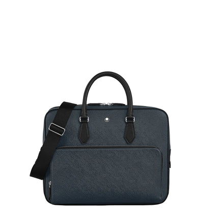 Montblanc borsa portadocumenti media Sartorial tweed blu 220332