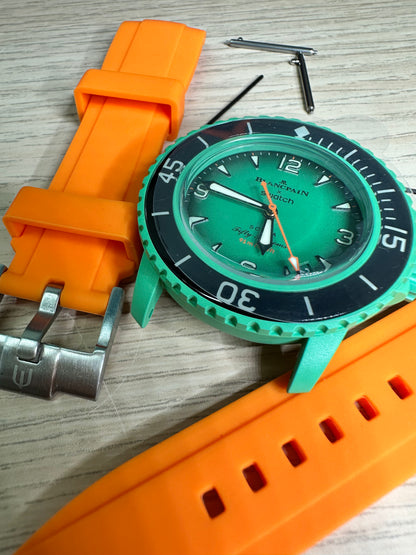 Cinturini BLANC in silicone da 22mm (Es. BlancpainxSwatch)