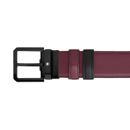 Montblanc cintura reversibile 35 mm pelle nera/cassis 199651