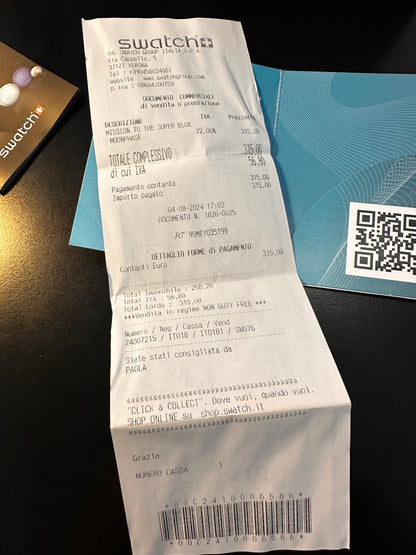 Orologio OmegaxSwatch Super Blue Moonphase Edizione Limitata S033N700