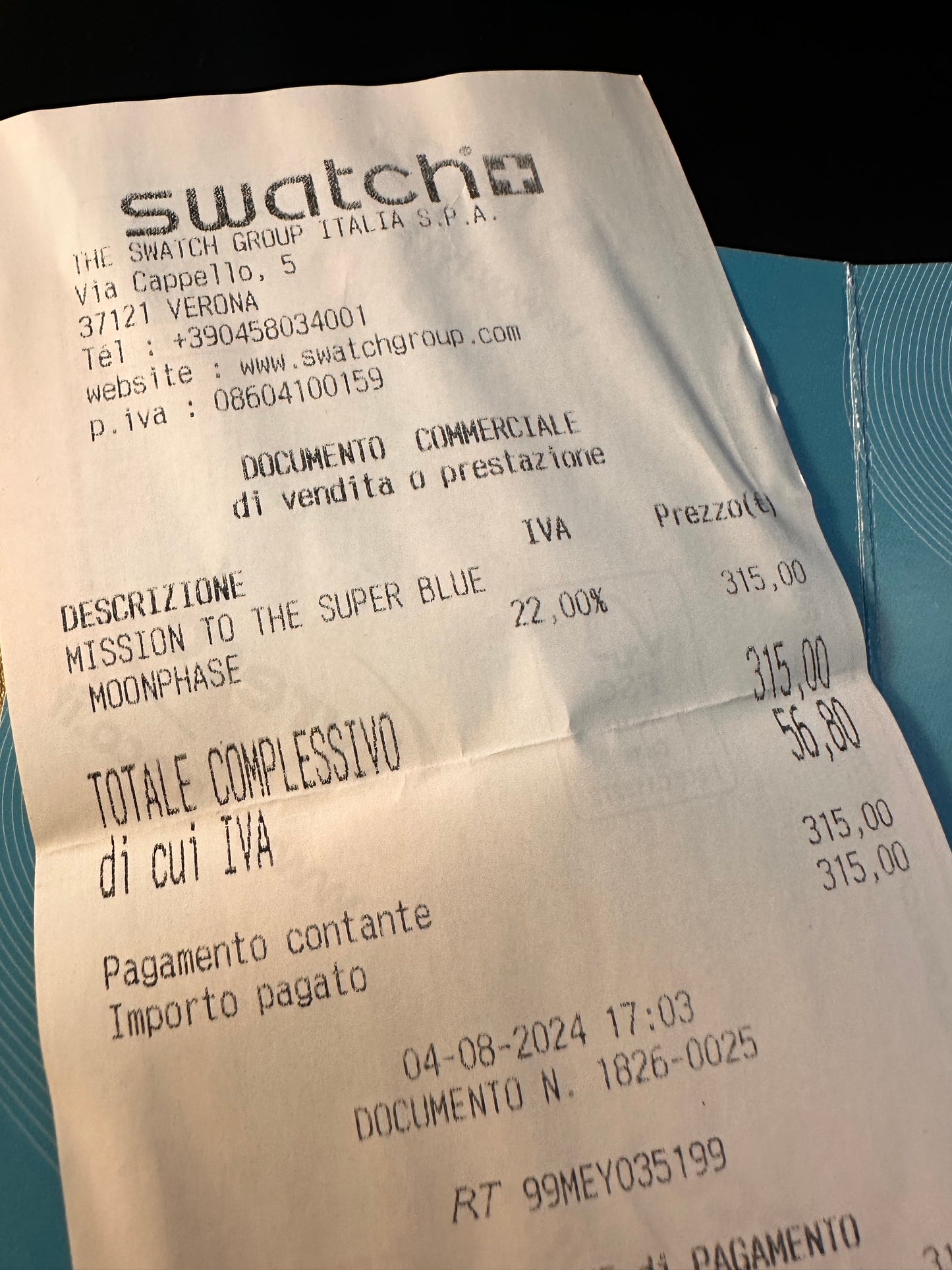 Orologio OmegaxSwatch Super Blue Moonphase Edizione Limitata S033N700