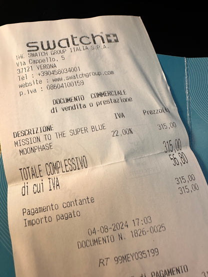 Orologio OmegaxSwatch Super Blue Moonphase Edizione Limitata S033N700