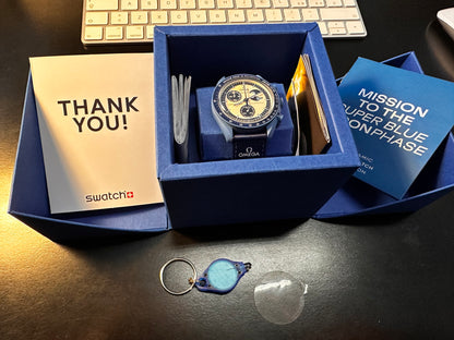 Orologio OmegaxSwatch Super Blue Moonphase Edizione Limitata S033N700