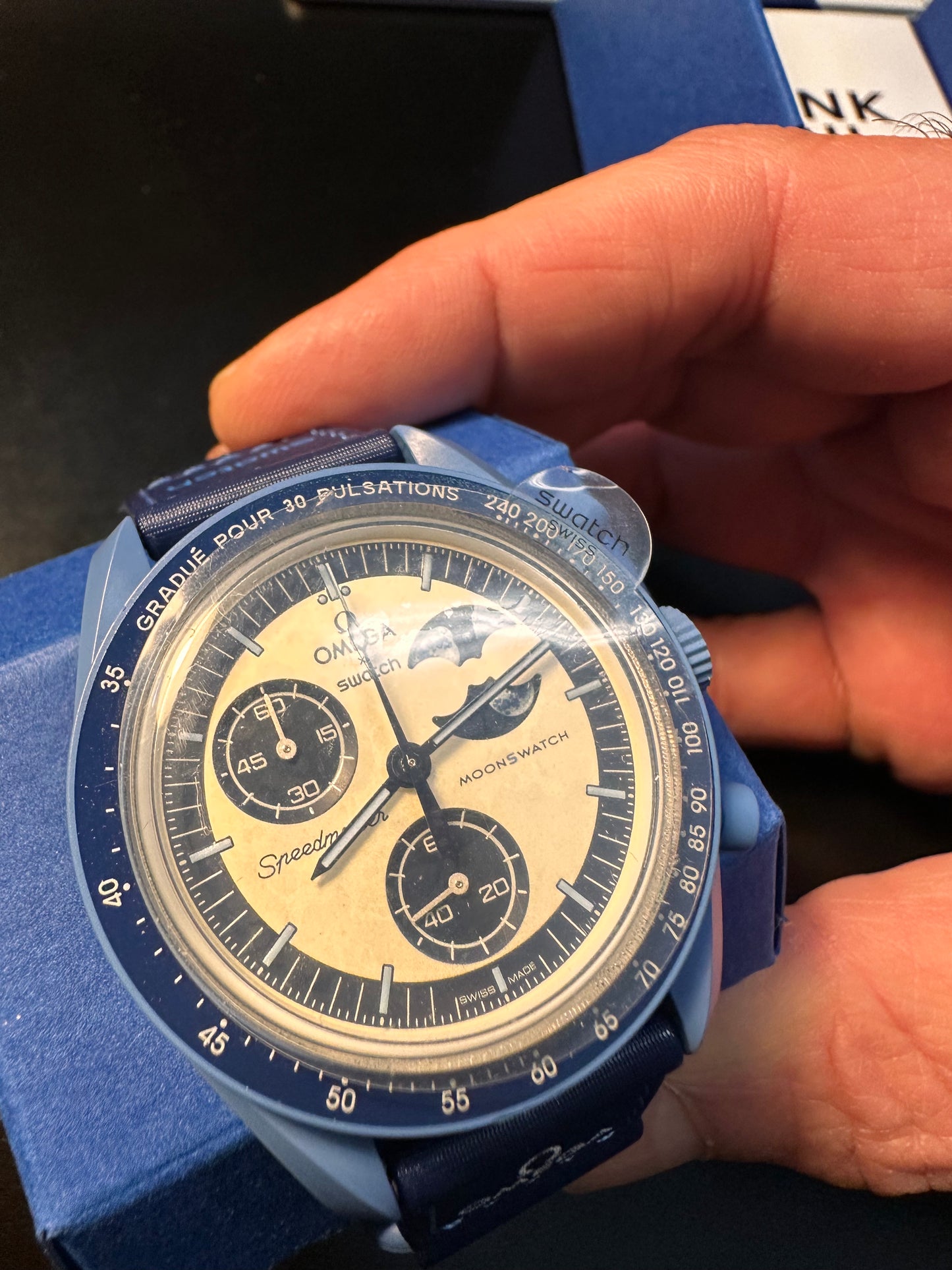 Orologio OmegaxSwatch Super Blue Moonphase Edizione Limitata S033N700