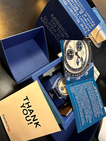 Orologio OmegaxSwatch Super Blue Moonphase Edizione Limitata S033N700