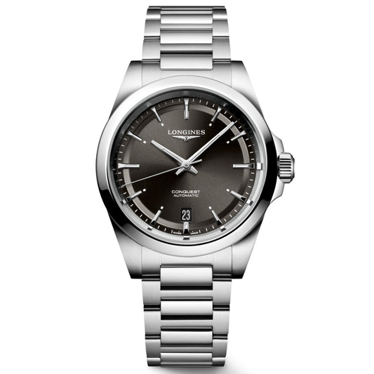 Longines orologio Conquest 38mm nero automatico acciaio L3.720.4.52.6