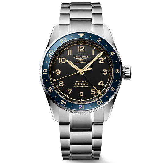 Longines orologio Spirit Zulu Time 39mm antracite automatico acciaio L3.802.4.60.6