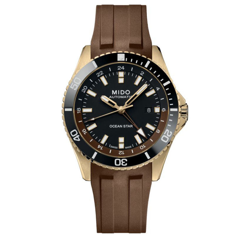 Mido orologio Ocean Star GMT 44mm nero automatico acciaio finitura PVD oro giallo M026.629.37.291.00