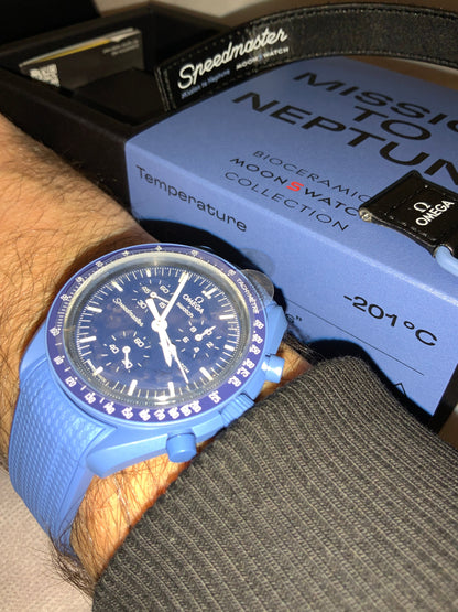 Cinturini silicone avvolgenti CARBON da 20mm per Omega x Swatch