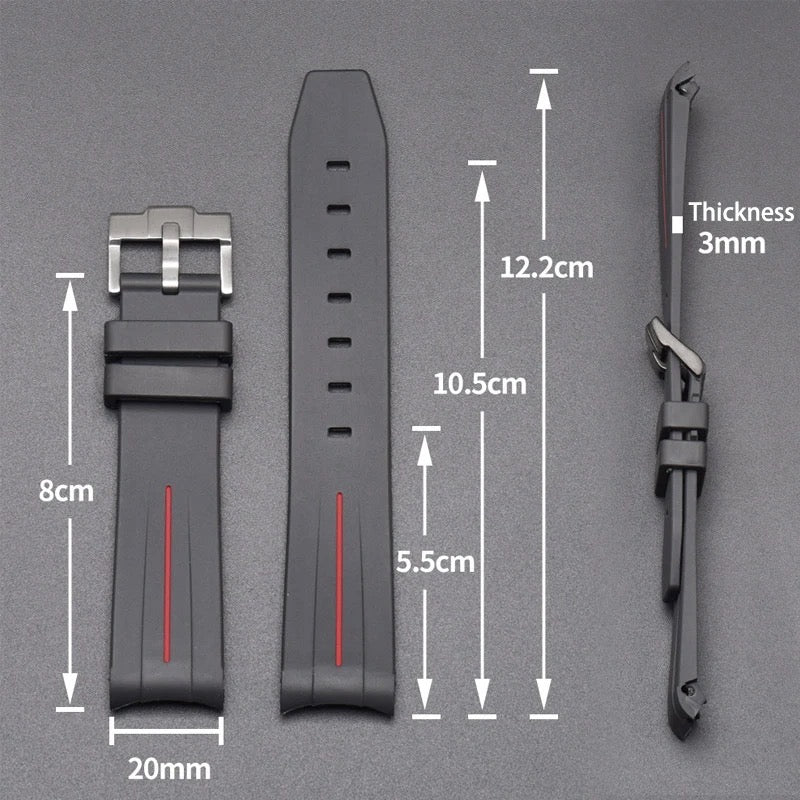 Cinturini silicone avvolgenti CARBON da 20mm per Omega x Swatch