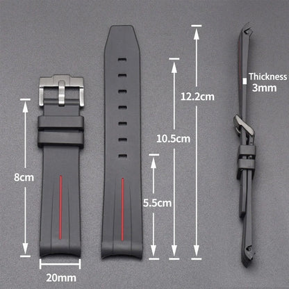 Cinturini silicone avvolgenti CARBON da 20mm per Omega x Swatch