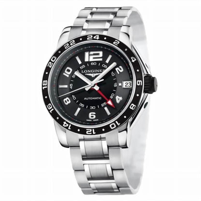 Longines orologio Admiral GMT 42mm nero automatico acciaio L3.668.4.56.6