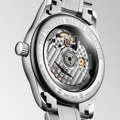 Longines orologio Master Collection 34mm arancione diamanti automatico acciaio L2.357.4.08.6