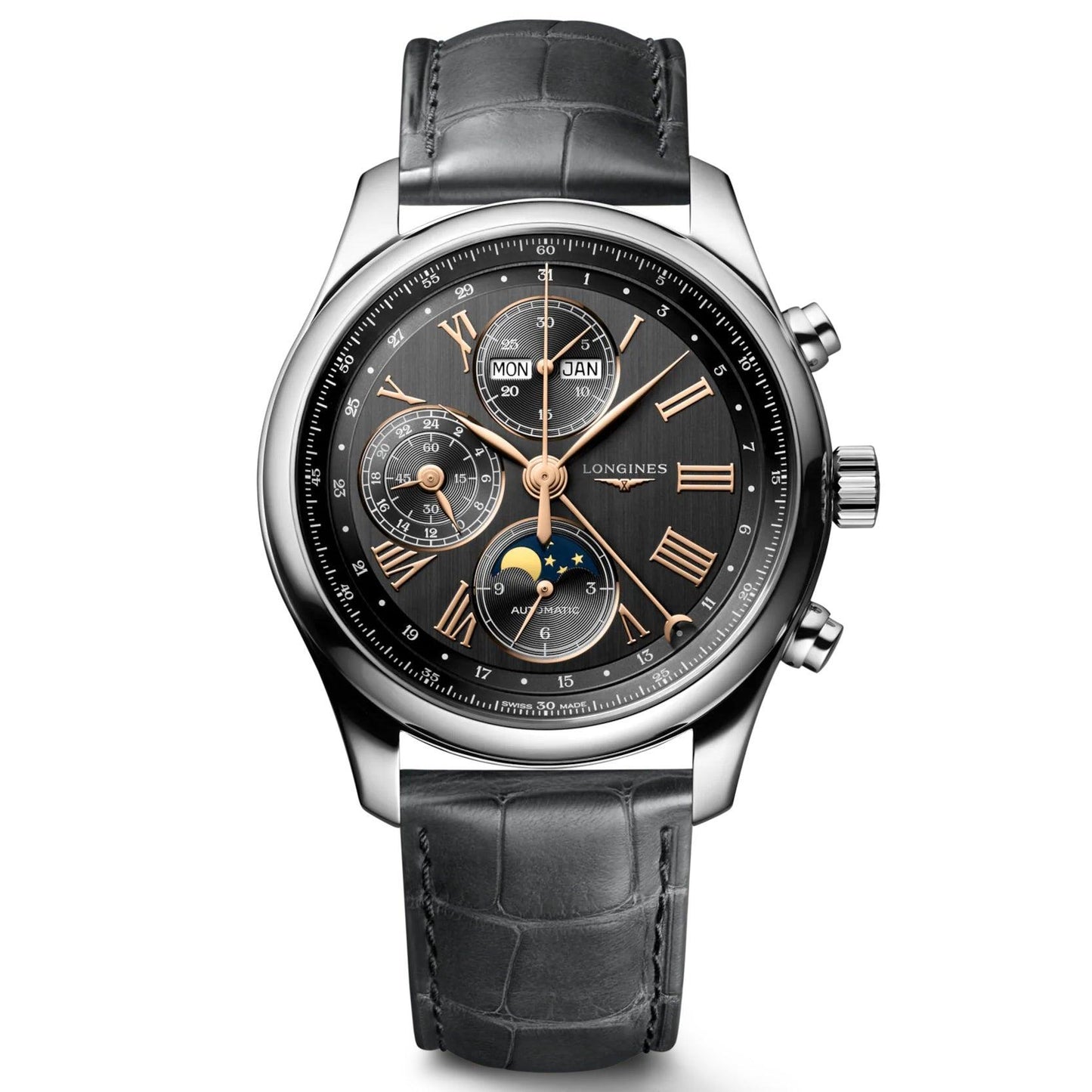 Longines orologio Master Collection 42mm antracite automatico acciaio L2.773.4.61.2