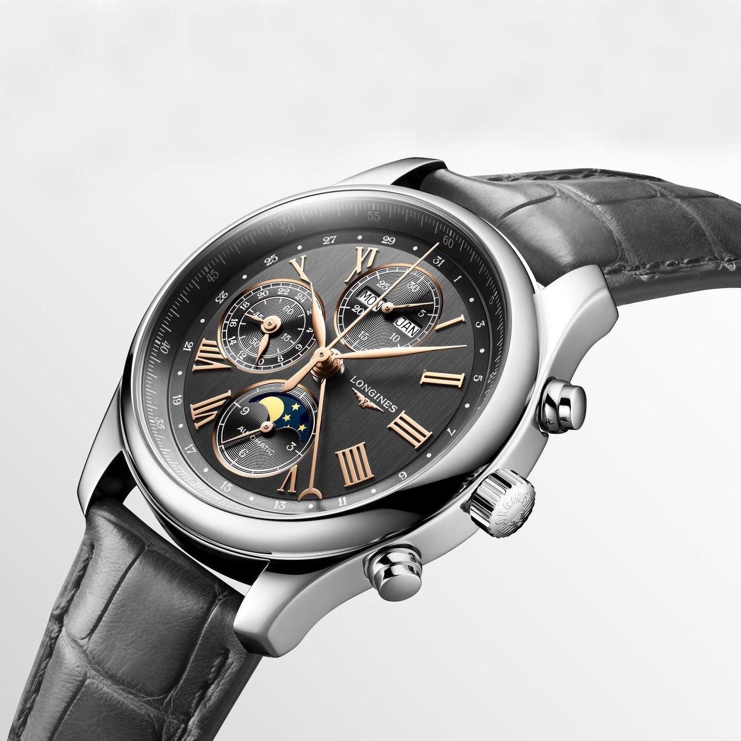 Longines orologio Master Collection 42mm antracite automatico acciaio L2.773.4.61.2