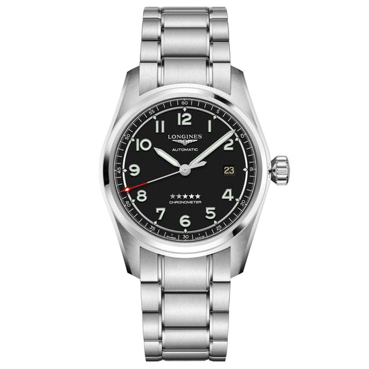 Longines orologio Spirit 42mm nero automatico acciaio L3.811.4.53.6