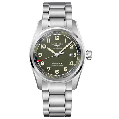 Longines orologio Spirit 42mm verde matt automatico acciaio L3.811.4.03.6