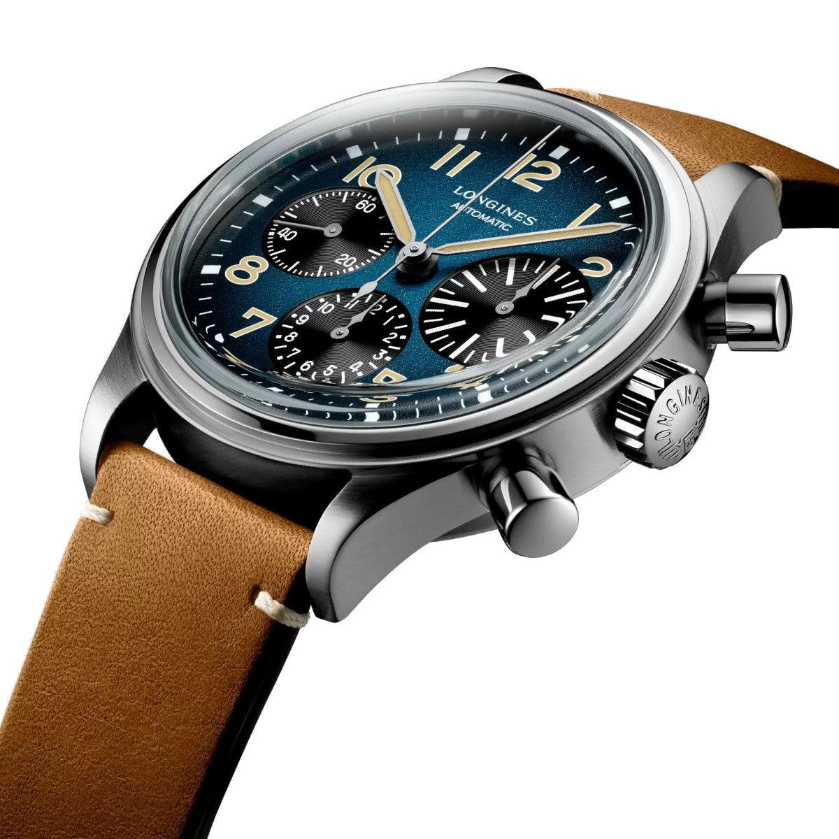 Longines orologio The Longines Avigation BigEye 41mm petrolio cronografo automatico titanio L2.816.1.93.2