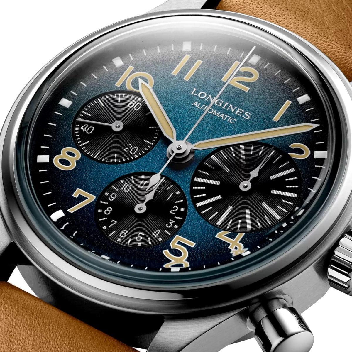 Longines orologio The Longines Avigation BigEye 41mm petrolio cronografo automatico titanio L2.816.1.93.2