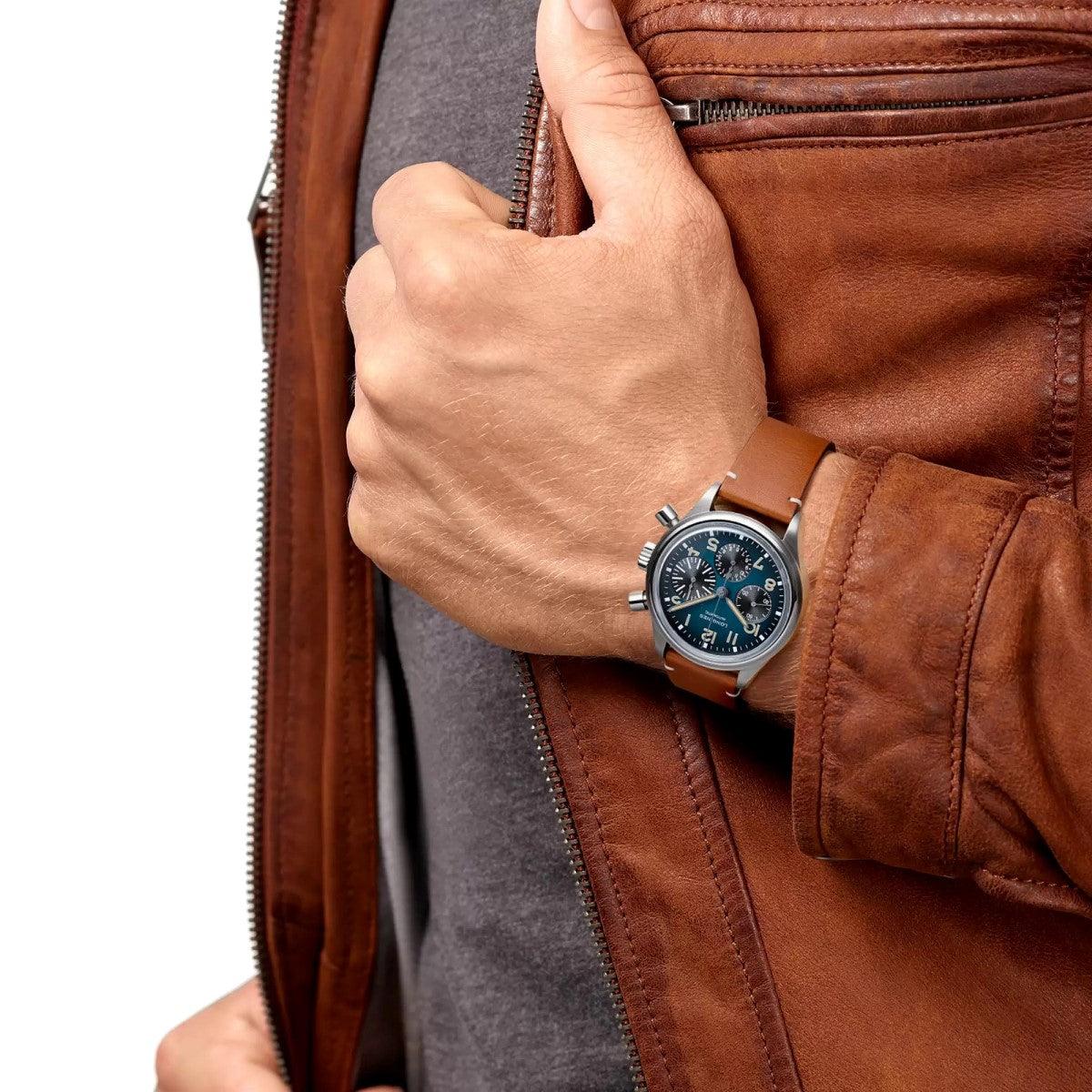 Longines orologio The Longines Avigation BigEye 41mm petrolio cronografo automatico titanio L2.816.1.93.2