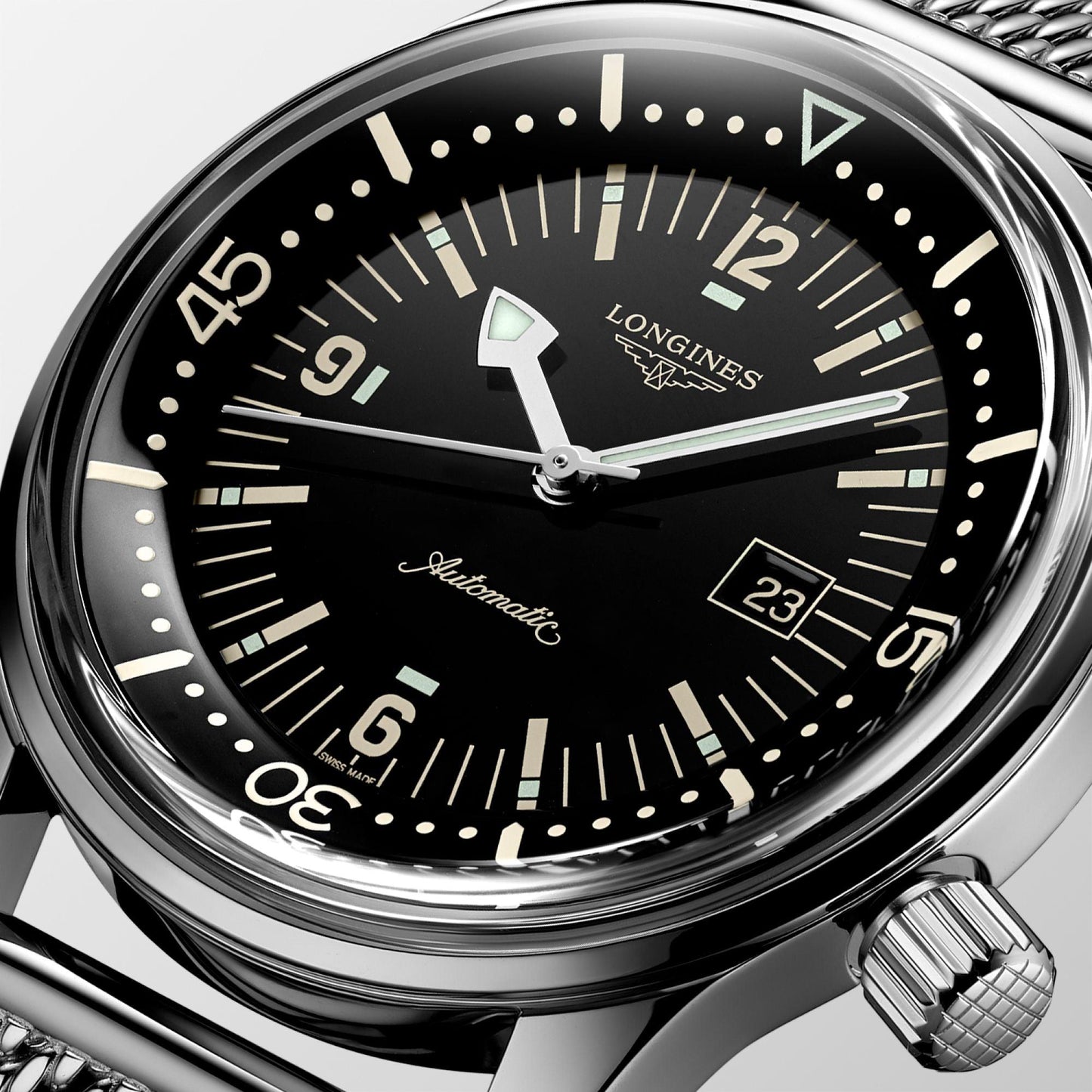 Longines orologio The Longines Legend Diver Watch 36mm nero automatico acciaio L3.374.4.50.6