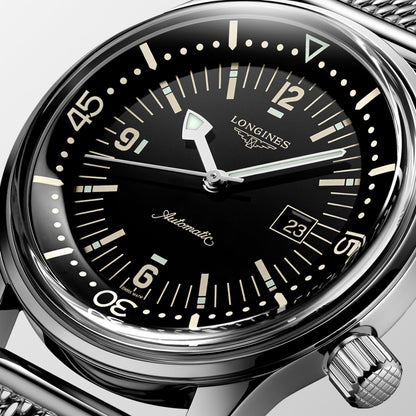 Longines orologio The Longines Legend Diver Watch 36mm nero automatico acciaio L3.374.4.50.6