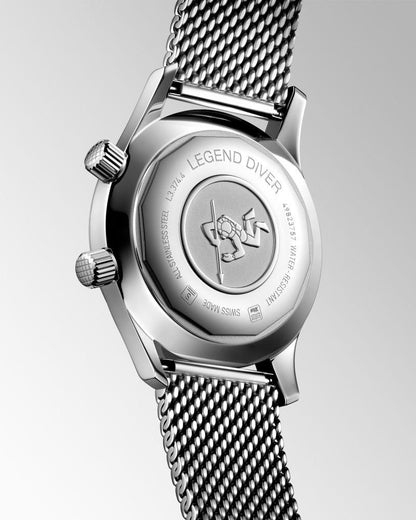 Longines orologio The Longines Legend Diver Watch 36mm nero automatico acciaio L3.374.4.50.6