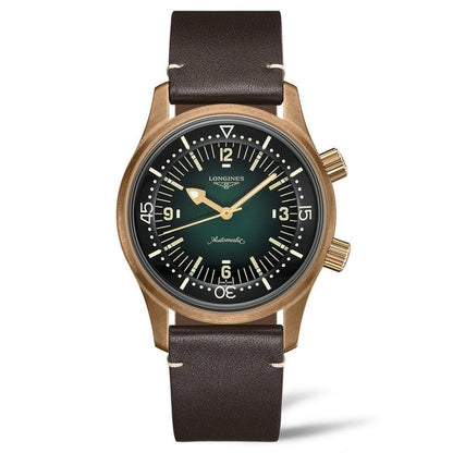 Longines orologio The Longines Legend Diver Watch 42mm verde automatico bronzo titanio L3.774.1.50.2