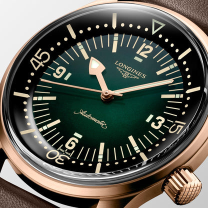 Longines orologio The Longines Legend Diver Watch 42mm verde automatico bronzo titanio L3.774.1.50.2