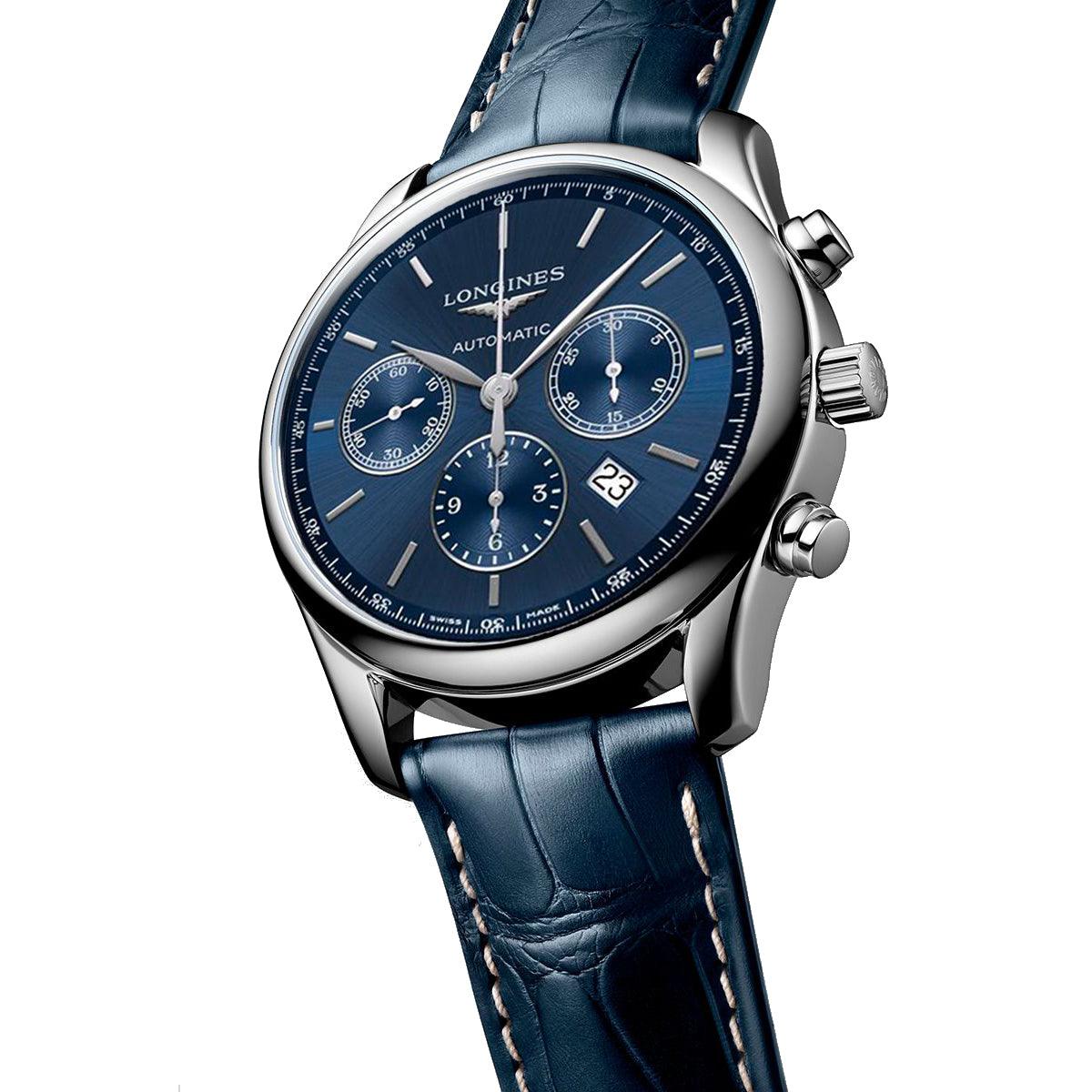Longines orologio The Longines Master Collection 42mm blu acciaio uomo cronografo automatico L2.759.4.92.0