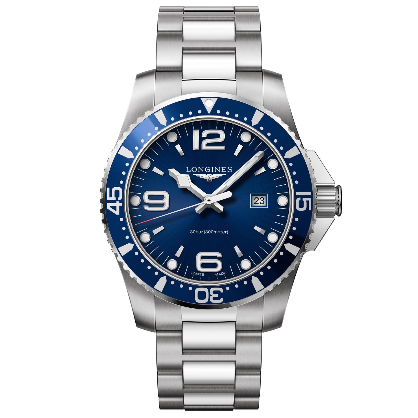 Longines orologio uomo HydroConquest blu 44mm quarzo acciaio L3.840.4.96.6
