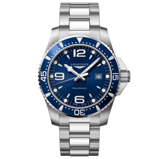 Longines orologio uomo HydroConquest blu 44mm quarzo acciaio L3.840.4.96.6
