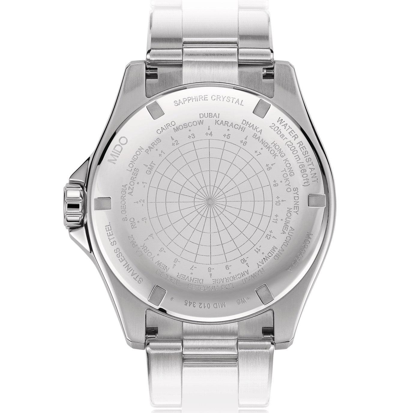 Mido orologio Ocean Star Captain GMT 44mm nero automatico acciaio M026.629.11.051.01