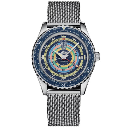 Mido orologio Ocean Star Decompression Worldtimer Special Edition 40mm blu automatico acciaio M026.829.17.041.00