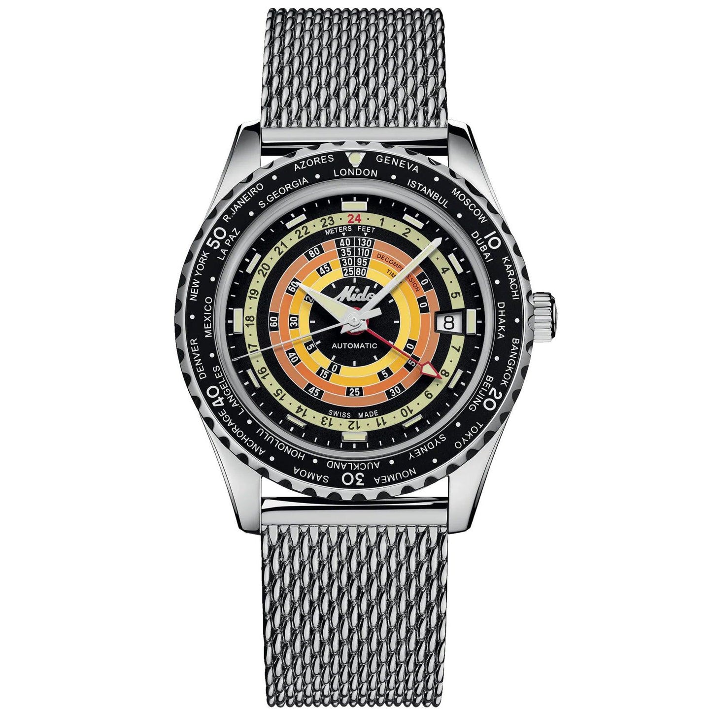 Mido orologio Ocean Star Decompression Worldtimer Special Edition 40mm nero automatico acciaio M026.829.17.051.00