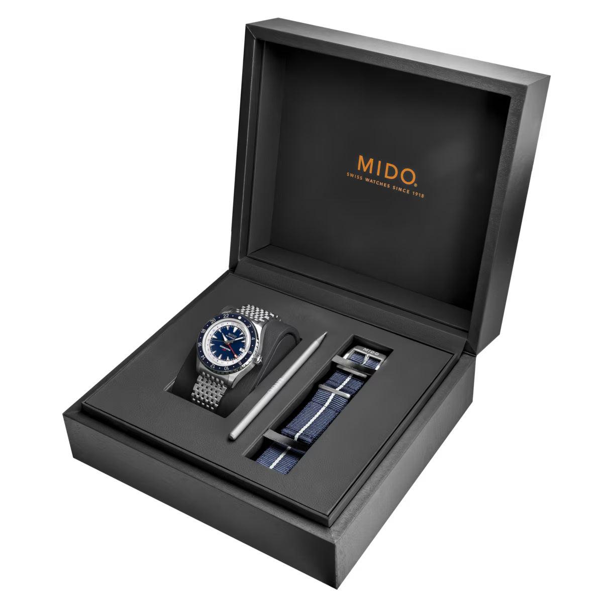 Mido orologio Ocean Star GMT edizione speciale 40mm blu automatico acciaio M026.829.18.041.00